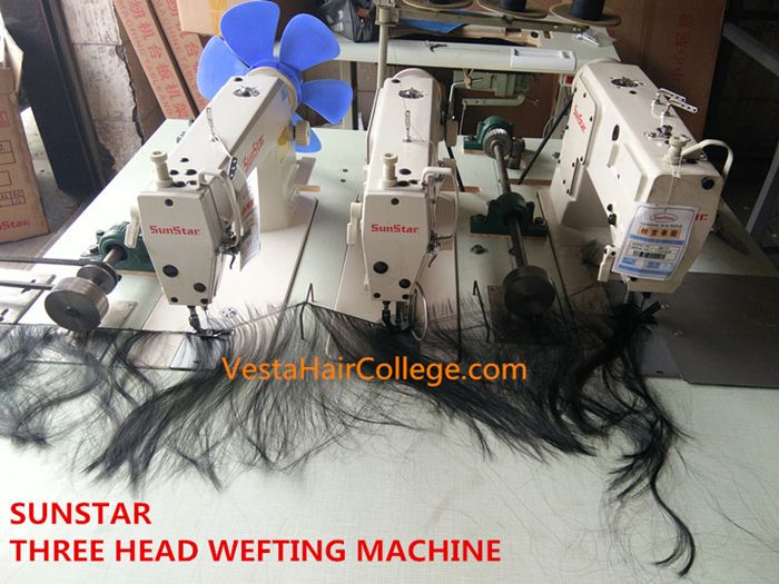 SUNSTAR three head hair weft sewing machine